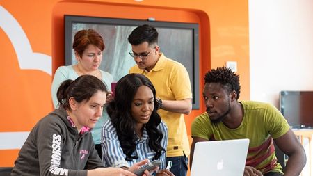 Group of Data Science students working in NCI's Cloud Competency Centre